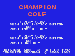 Заставка игры Champion Golf